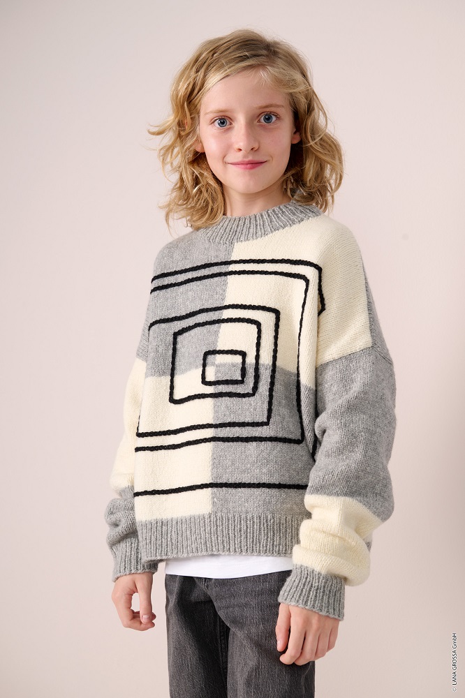 Anleitung 18117 Karo-Pullover aus Cool Merino - Main Image