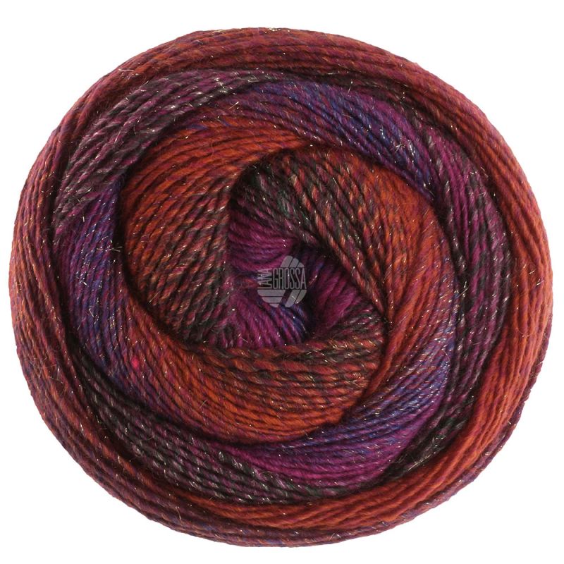 429 Burgund/Schwarzrot/Rotviolett/Purpur/Blauviolett/ Dunkelblau/Rostrot/Terrakotta (Gomitolo Gala)