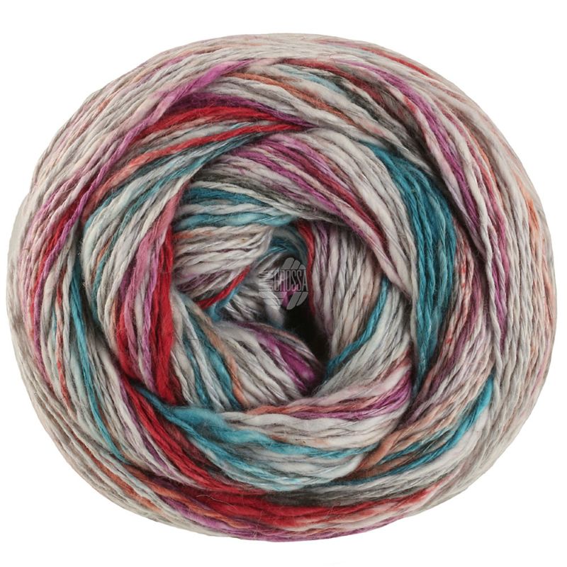 3048 Silber-/Dunkelgrau/Petrol/Rostrot/Fuchsia/ Altrosa (Gomitolo California)