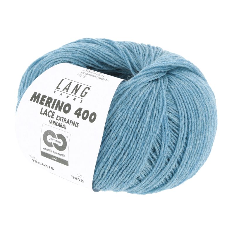 796.0378 türkis melange (Merino 400 Lace)