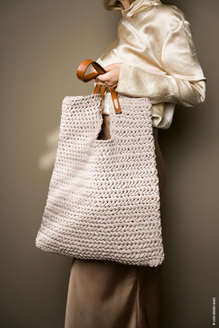 Anleitung Nr. 19601 Shopper Fischgrätmuster aus The Tube (Lana Grossa)