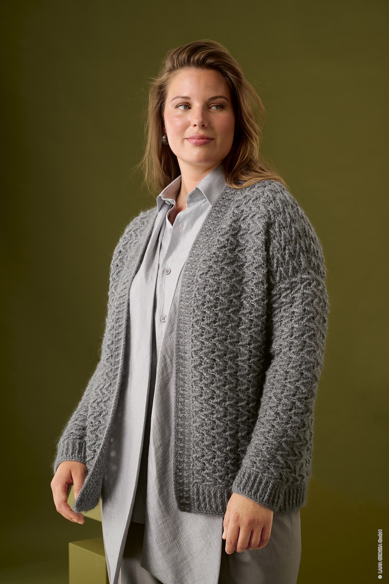 Anleitung Nr. 19977 Cardigan aus Brigitte Silkdream & Filo di Gio