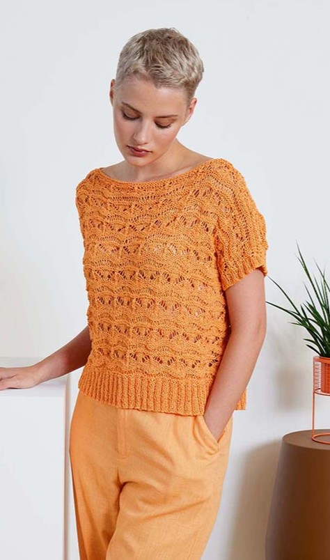 Anleitung Nr. 19668 Kurzarm-Pullover aus Lino