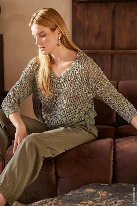 Anleitung Nr. 19465 Top-Down Pullover aus Popcorn