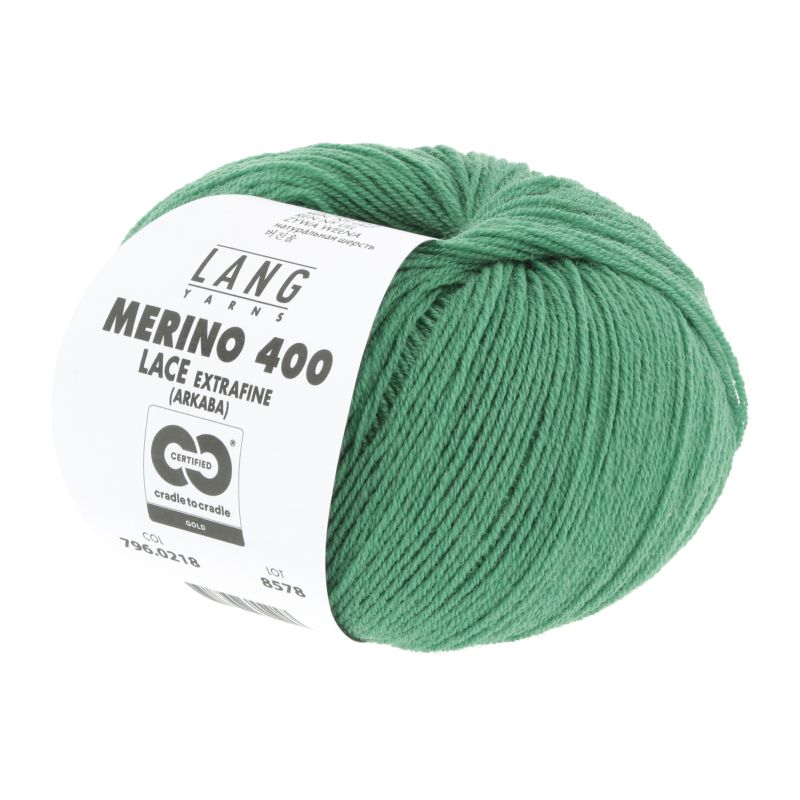 796.0218 flaschengrün (Merino 400 Lace)