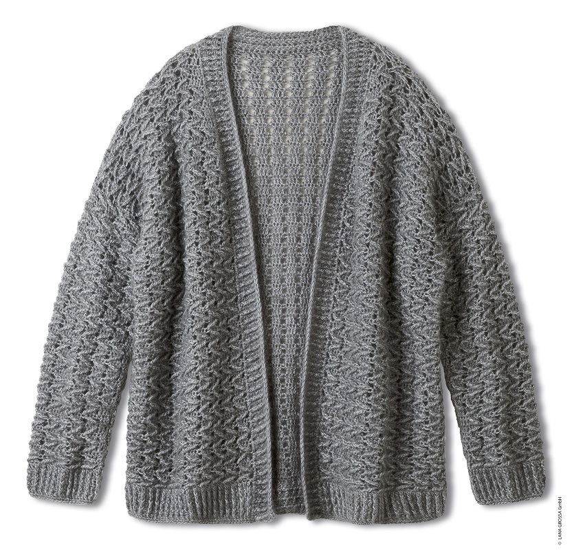 Anleitung Nr. 19977 Cardigan aus Brigitte Silkdream & Filo di Gio