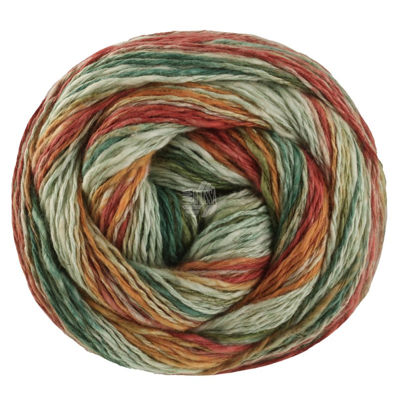 3047 Zart-/Dunkel-/Moosgrün/Ocker/Rostrot (Gomitolo California)