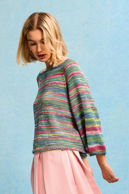 Anleitung Nr. 19646 Top-Down-Raglanpullover aus Gomitolo Alga (Lana Grossa)