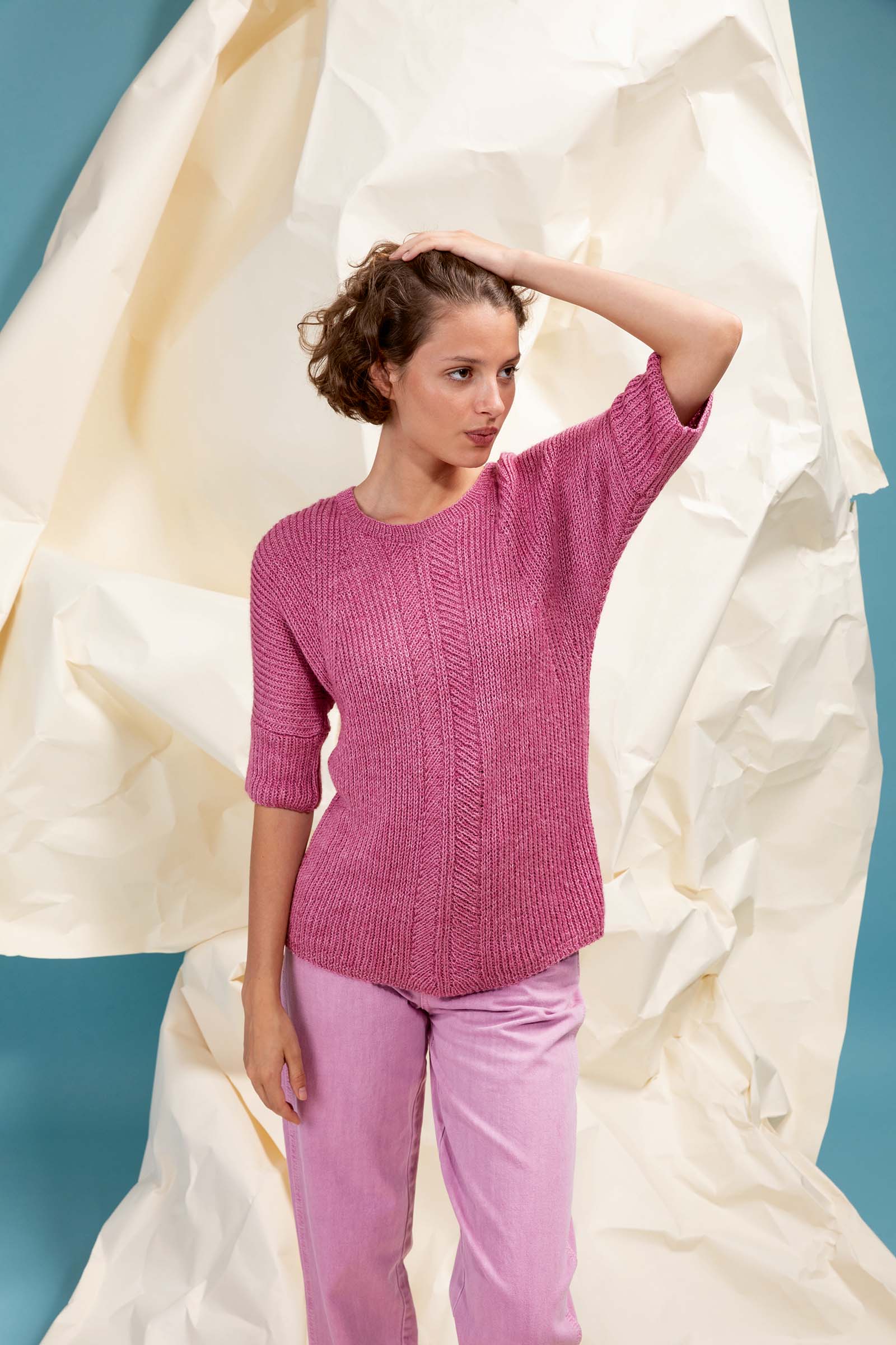 Anleitung Nr. 17422  Kurzarmpullover aus Liza (Lang Yarns)