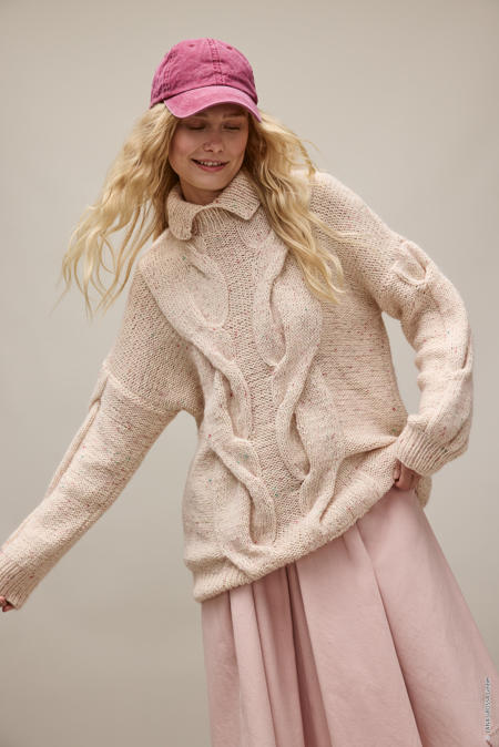 Anleitung Nr. 19225 Long-Sweater aus Ecopuno & Natural Superkid Tweed