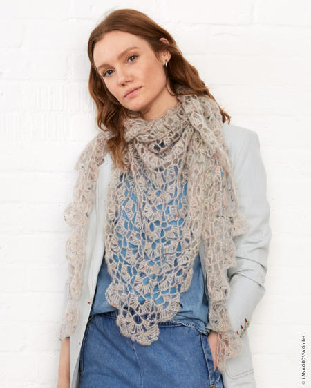 Anleitung Nr. 18804 Häkeltuch aus Natural Superkid Tweed