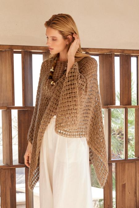 Anleitung Nr. 19455 Häkelponcho aus Natural Superkid Tweed