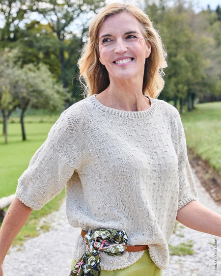 Anleitung Nr. 18809 Halbarm-Pullover  aus Landlust Sommerseide