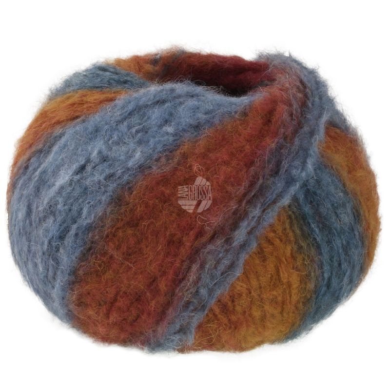 19 Stahl-/Graublau/Ocker/Rotbraun/Weinrot (Gigante)